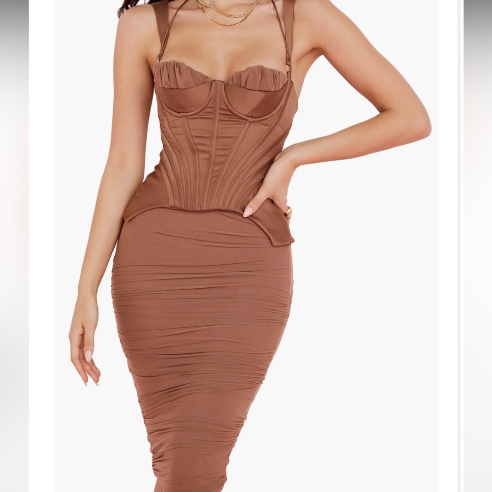 House of CB satin corset midi dress size XS